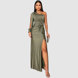 Roswitha | Elegantes Maxikleid mit One-Shoulder-Träger