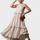 Bettina | Maxikleid mit Neckholder und Rüschen