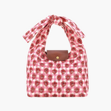 Blumen-Gingham Umhängetasche Damen mit Knotengriff
