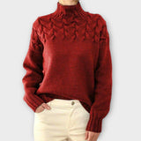 Eva - Damenpullover mit detailliertem Zopfmuster