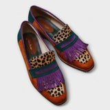 Simone | Brauner Mokassin mit Leopardenmuster