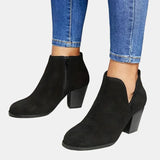Selma | Stiefelette mit Blockabsatz in Beige