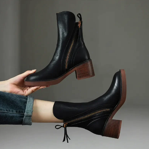 Vera | Leder-Stiefelette in Braun