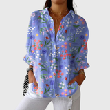 Regina | Bluse in Lavendel mit Aquarellblüten