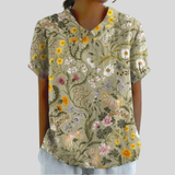 Friederike | Blumenshirt mit Polokragen