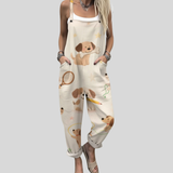 Erika | Latzhose mit Hundemotiv Creme