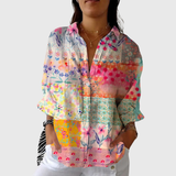 Barbara | Bluse mit abstraktem Aquarelldruck
