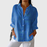 Annegret | Bluse in Royalblau mit feiner Struktur