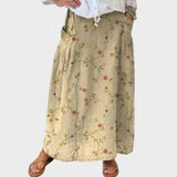 Brigitte - Printed Summer Skirt in Beige