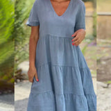Monika | Lässiges Sommerkleid mit V-Ausschnitt