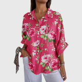 Sabine | Bluse in Pink mit kräftigem Blütendruck
