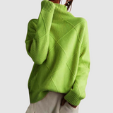 Esther | Strukturstrick-Rollkragenpullover in Grün