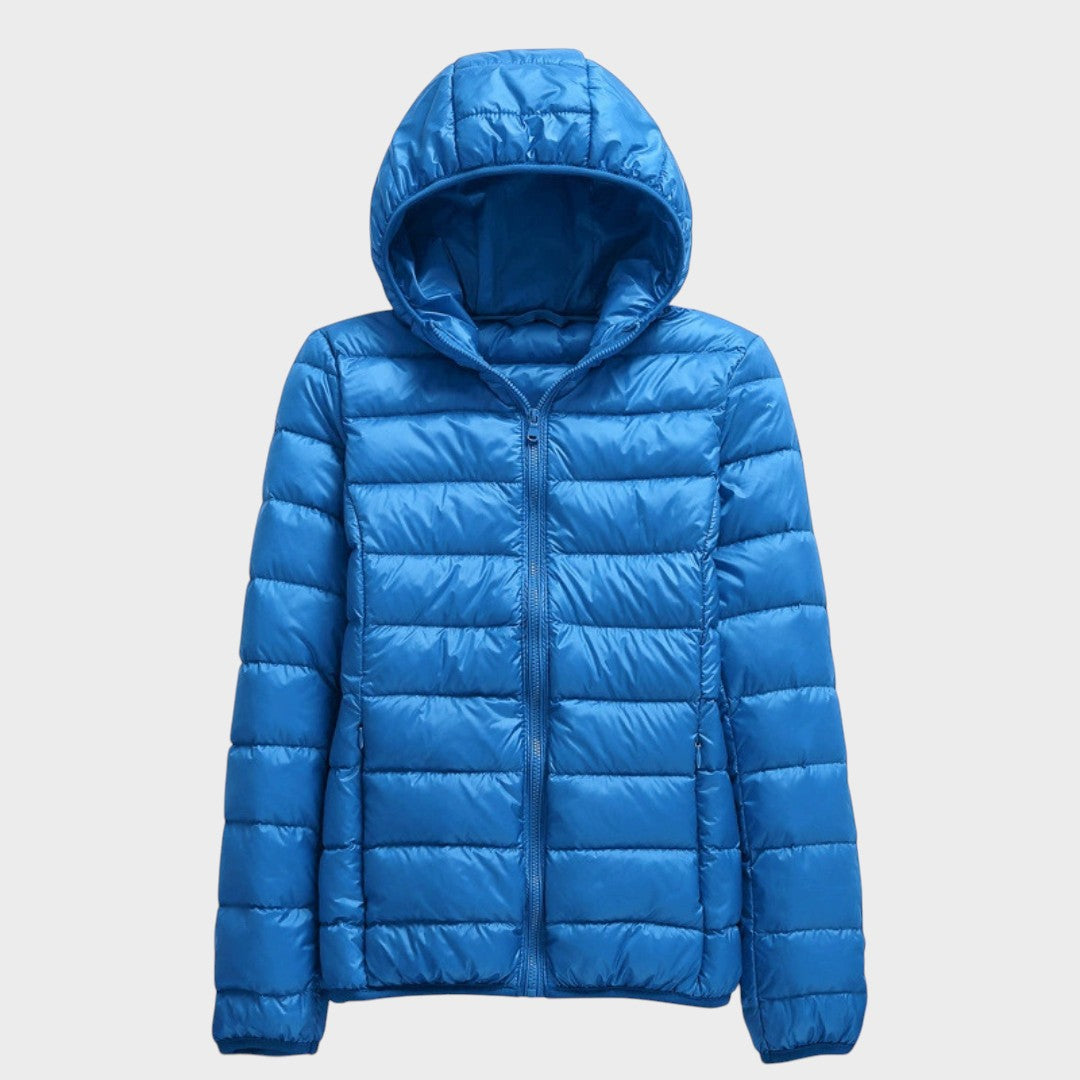 Leichte Steppjacke mit Kapuze in Blau