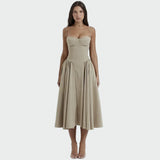 Carmen | Satin-Maxikleid mit dünnen Trägern