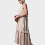 Bettina | Maxikleid mit Neckholder und Rüschen