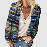 Nikola - Angenehme mehrfarbige Strickjacke