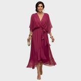 Svenja | Chiffonkleid mit V-Ausschnitt