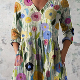 Ellen | Bunte Longbluse mit Muster