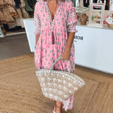 Silke | Florales Midi-Kleid mit V-Ausschnitt
