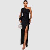 Roswitha | Elegantes Maxikleid mit One-Shoulder-Träger