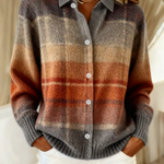 Petra – Streifenstrickjacke in warmen Farbtönen