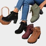 Minna | Stiefelette mit Blockabsatz in Rotwein