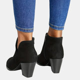 Selma | Stiefelette mit Blockabsatz in Beige