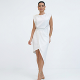 Sonja | Asymmetrisches Kleid mit strukturierten Schultern