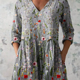 Josephine | Graue Longbluse mit V-Ausschnitt