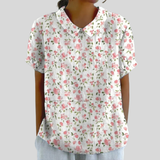 Meta | Blumiges Polo-Oberteil