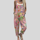 Bettina | Rosa Latzhose mit Wildblumen