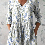 Karoline | Weiße Longbluse mit V-Ausschnitt