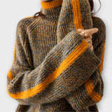 Brigitte | Grobstrick-Rollkragenpullover in Rostbraun