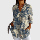 Heike | Bluse mit Paisleymuster in Grau
