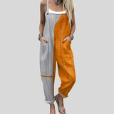 Beate | Latzhose Color-Block Grau-Orange