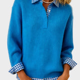 Viktoria - Bunter Pullover mit Patchwork-Karomuster