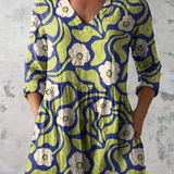 Evelin | Longbluse in Blau-Grün