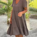 Monika | Lässiges Sommerkleid mit V-Ausschnitt