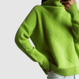 Esther | Strukturstrick-Rollkragenpullover in Grün