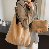 Veganer Leder Strandtasche – Große Sommertasche mit Seilgriffen