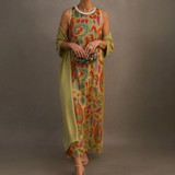 Helene | Langes Blumenkleid mit passender Weste