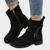 Almut | Stiefelette mit niedrigem Absatz in Dunkelgrau