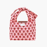 Blumen-Gingham Umhängetasche Damen mit Knotengriff