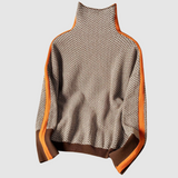 Elfriede | Rollkragenpullover in Orange und Grün