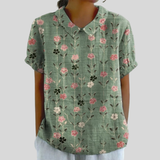 Inge | Blumenshirt mit Polokragen
