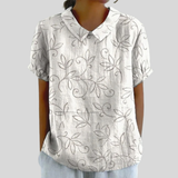 Astrid | Blumenshirt mit Polokragen