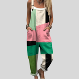 Vanessa | Geometrische Latzhose Mint-Rosa