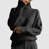 Esther | Strukturstrick-Rollkragenpullover in Grün