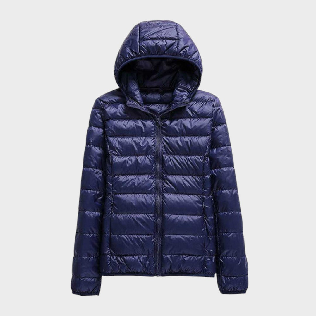 Leichte Steppjacke mit Kapuze in Marineblau