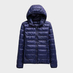 Leichte Steppjacke mit Kapuze in Marineblau
